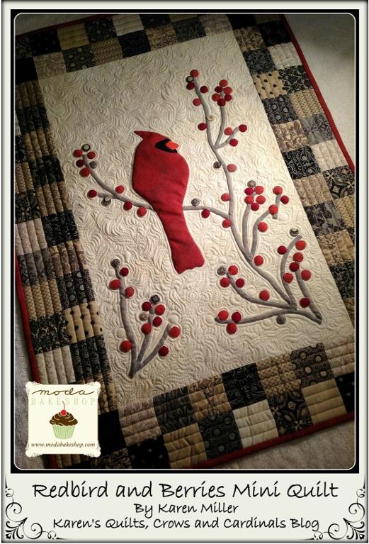 Free Quilt Pattern Redbird And Berries Mini Quilt I Sew Free