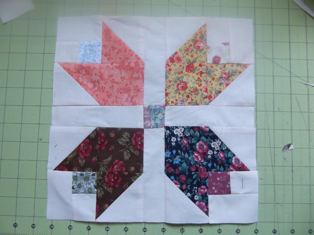 Free Quilt Pattern Scrappy Calico Tulip Quilt Block I Sew Free