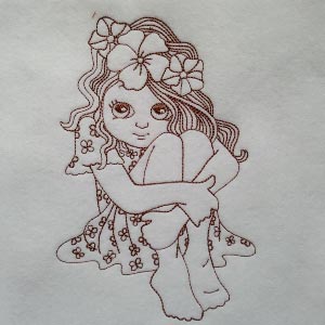 Free Embroidery Design Line Little Girl I Sew Free