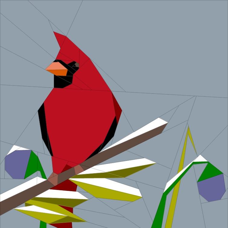 Free Quilt Pattern June Bom Into The Wild Cardinal I Sew Free